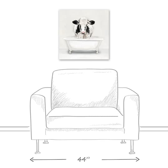 Cow In The Tub 20" x 20" Canvas Wall Art